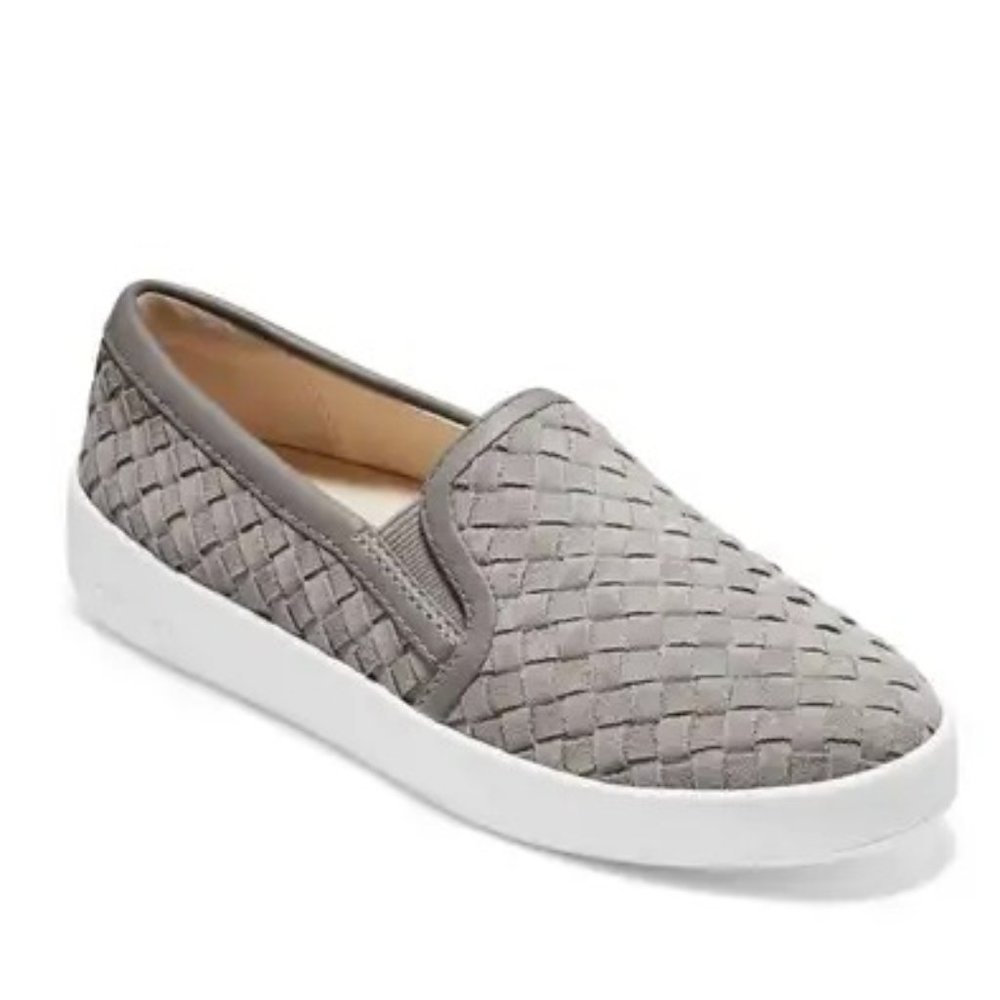 Cole Haan GrandPro Woven Suede Slip-On Sneaker - Size 8 - Ironstone/Gray